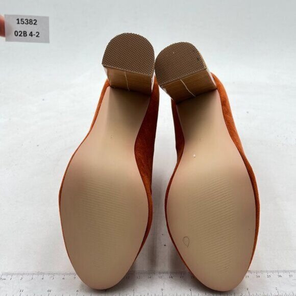 YDN Brown Pull on Chunky Heel Slouch Ankle Boots Round Toe Stacked Retro Shoes - Picture 7 of 8